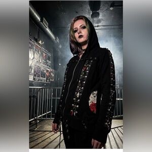 Women's Black Skull Print Bomber Jacket